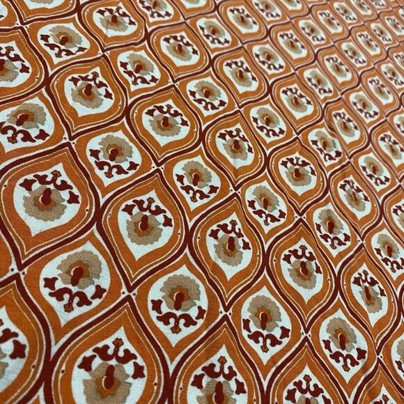 Boden Geometric Print Jersey Knit Puff Sleeve Dress Orange Women's US Size 2 - Picture 3 of 9